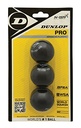Set of 3 Squash Balls Dunlop Pro Blister