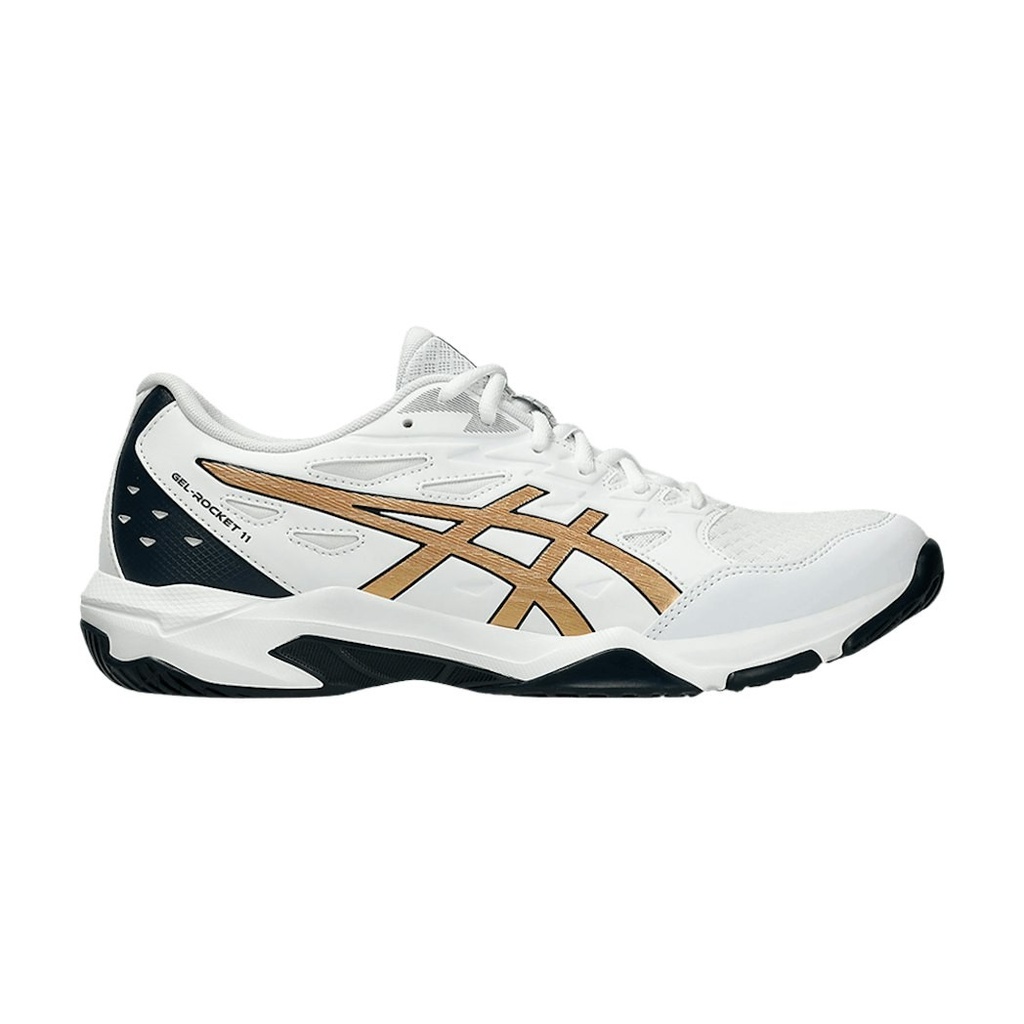 Asics Gel Rocket 11 - White / Pure Gold - Squash / Racquetball Shoe (41.5)