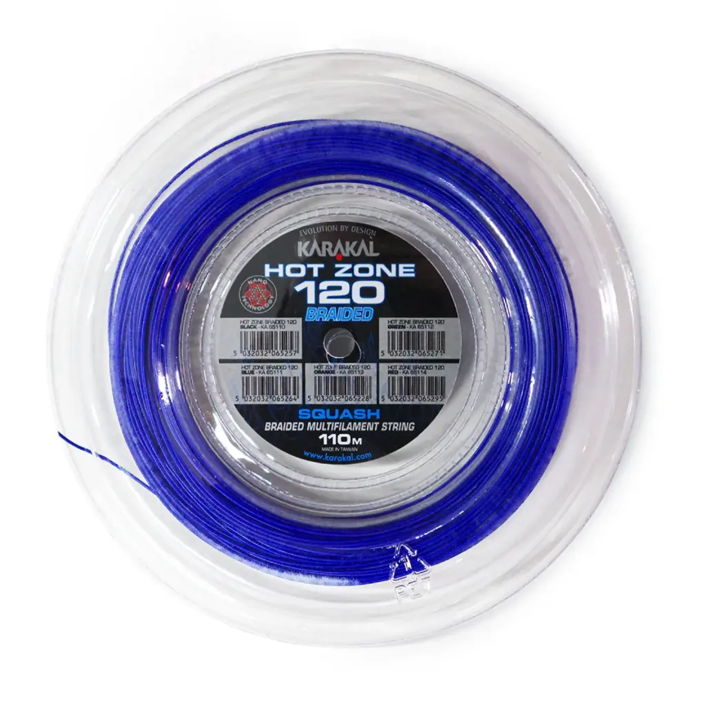 Karakal Hot Zone Braided 120 - Bleu - Bobine Cordage de Squash 220m