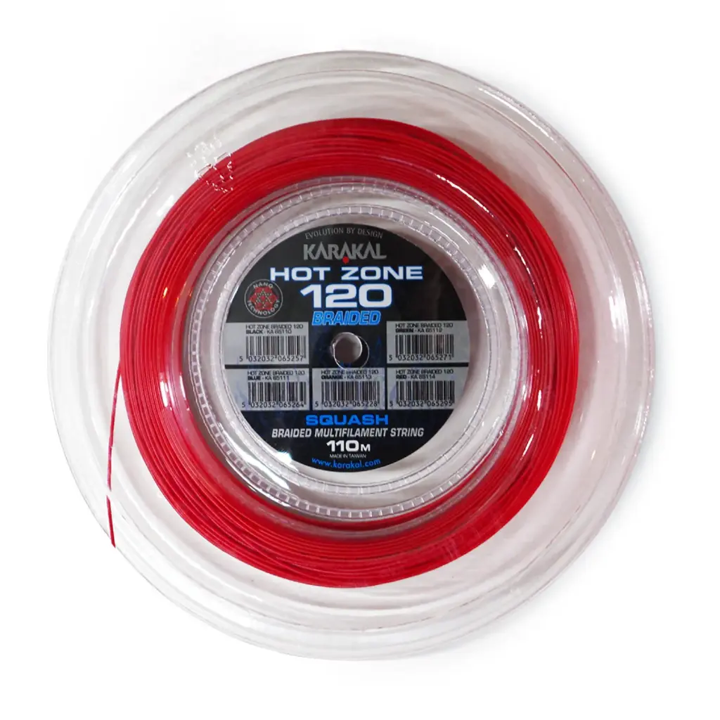Karakal Hot Zone Braided 120 - Red - 220m Squash String Reel