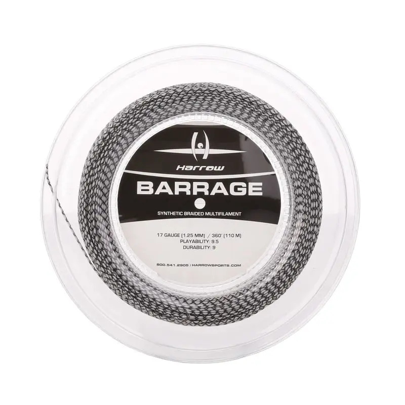 Harrow Barrage - Black - 110m Spool of Squash String